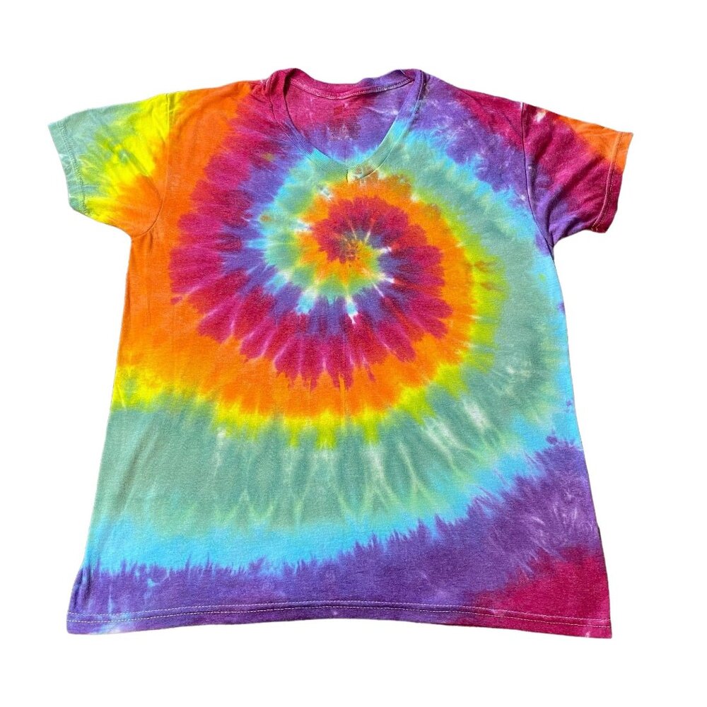 Rainbow Spiral Tie Dye Adult Tee || Small
